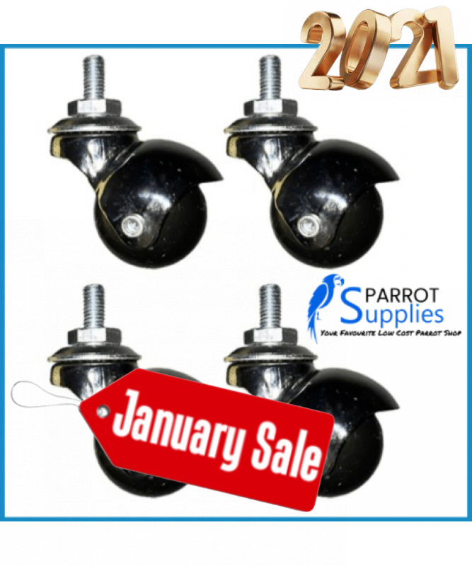 Replacement Screw On Parrot Cage Wheels Fits Various Bird and Parrot